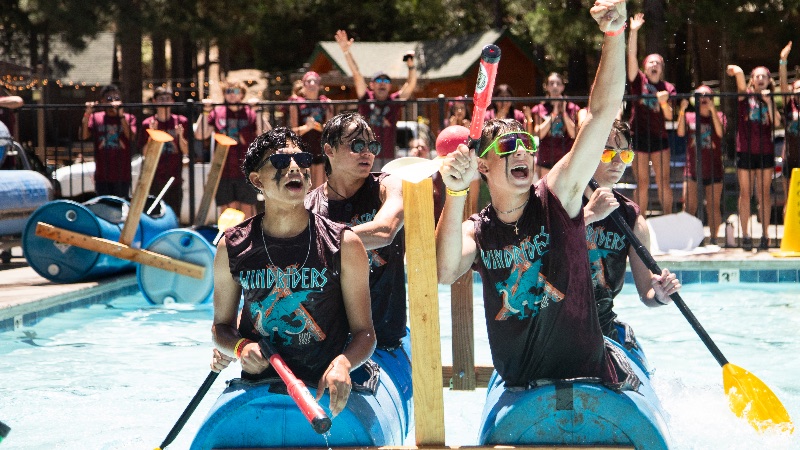 Ponderosa campers competing in recreation in Ponderosa Pool