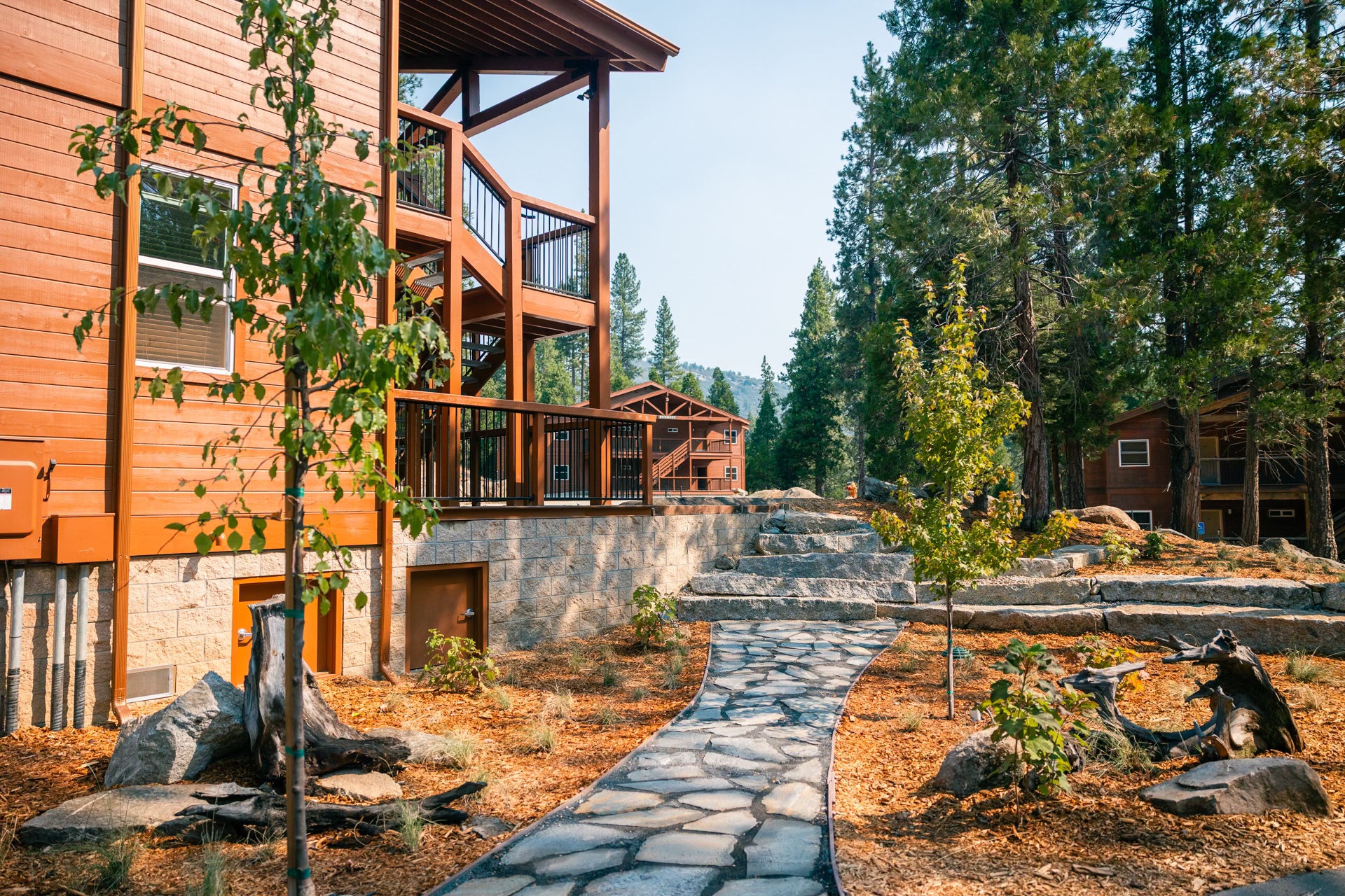 Meadow Ranch dorm area, including Hume’s most recent large cabin project: Tahoe.