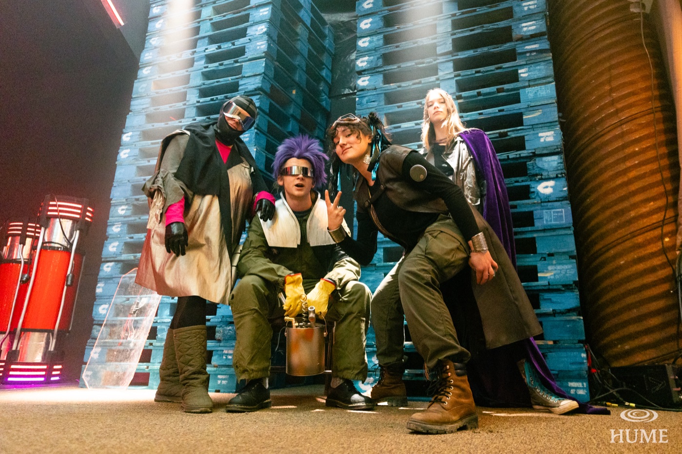 Staff in costume on stage at Meadow Ranch.