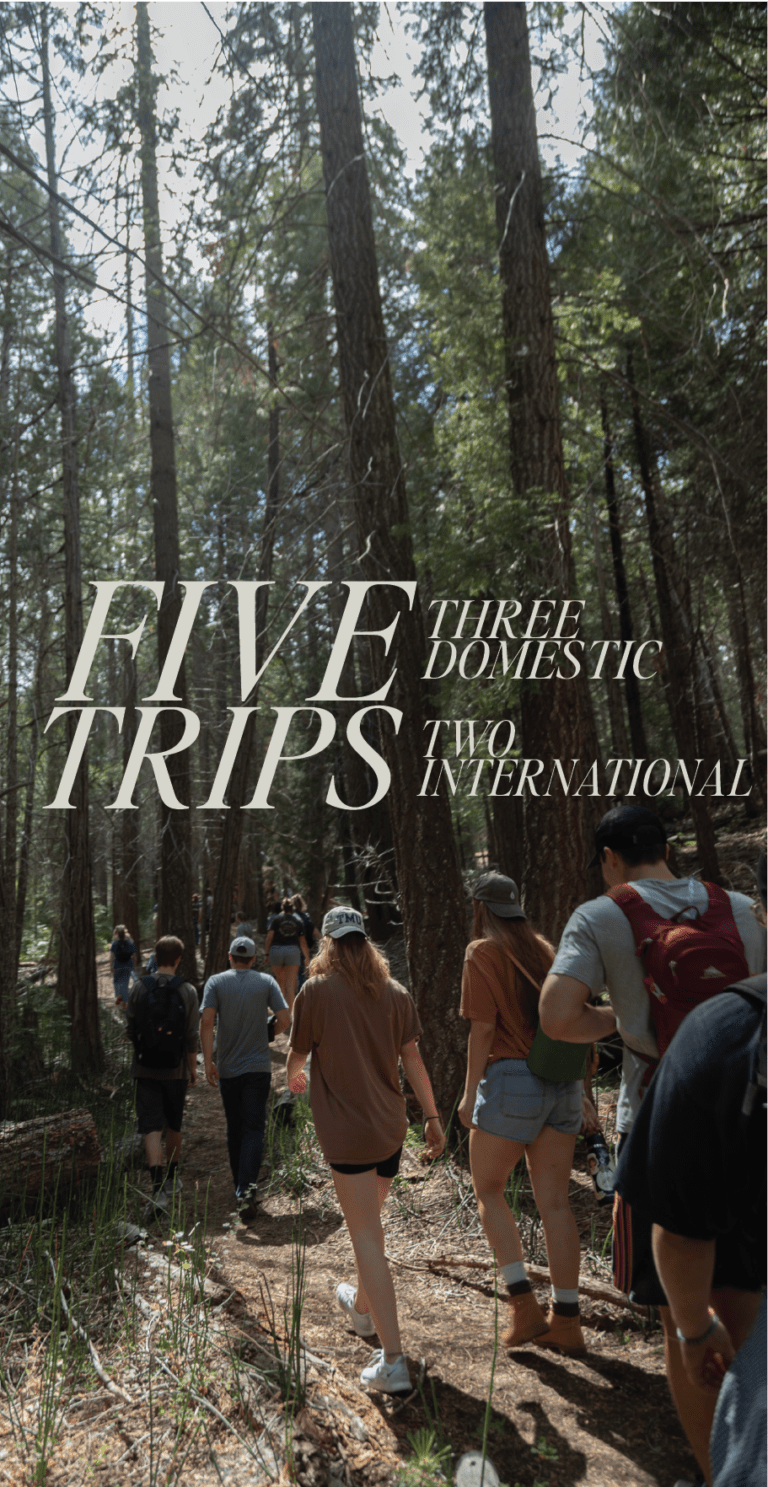 Five Trips: Three Domestic, Two International