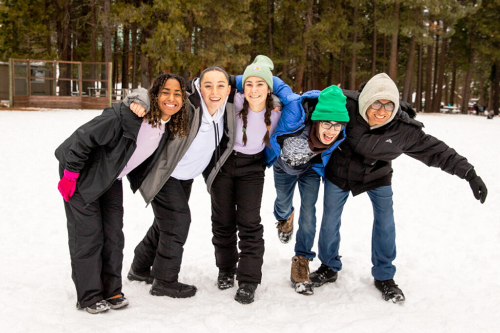 Winter Camp students having fun in the snow